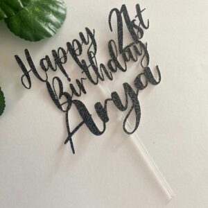 Personalised Happy Birthday Cake Topper with Custom Name & Age